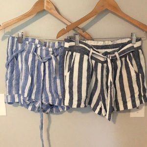 Blue Striped Flowy Shorts Bundle